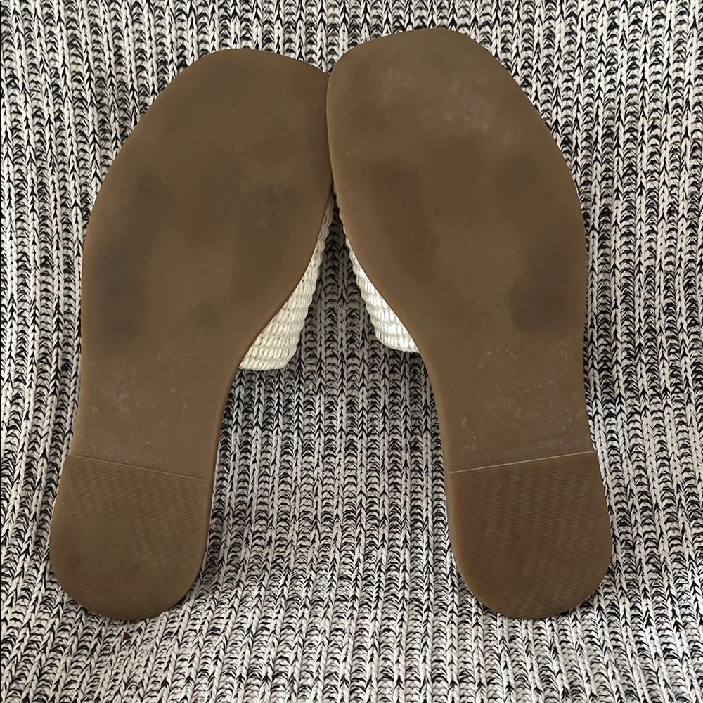 Steve Madden Cream Woven Slides - Picture 4 of 6